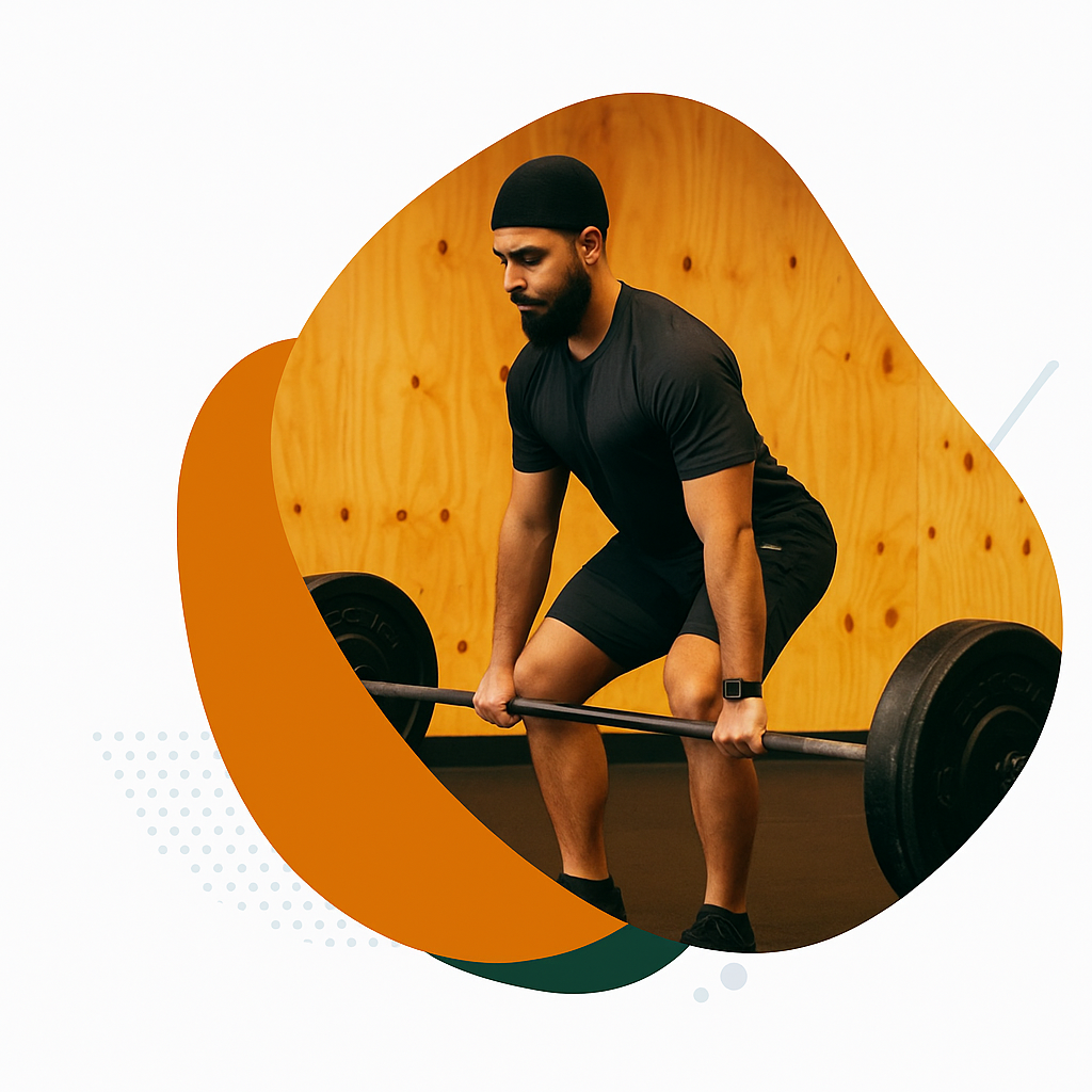 Athlete lifting weights in focused mindset